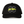 Black trucker cap with yellow and white logo on a white background