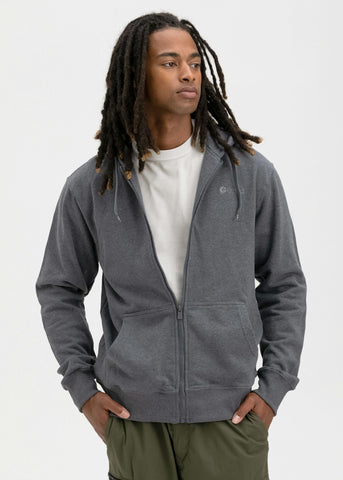 Embroidered Logo - Heather | Mens Zip Hoodie