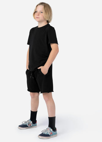 Black | Boys Raw Edge Short