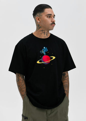 Astro Wheelie - Black | Mens Graphic Tee