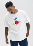 Astro Wheelie - White | Mens Graphic Tee
