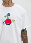 Astro Wheelie - White | Mens Graphic Tee