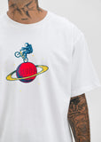 Astro Wheelie - White | Mens Graphic Tee