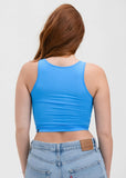 Americana - White | Womens Ribbed Crop Tank