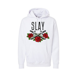 SLAY ROSES HOODIE | WHITE